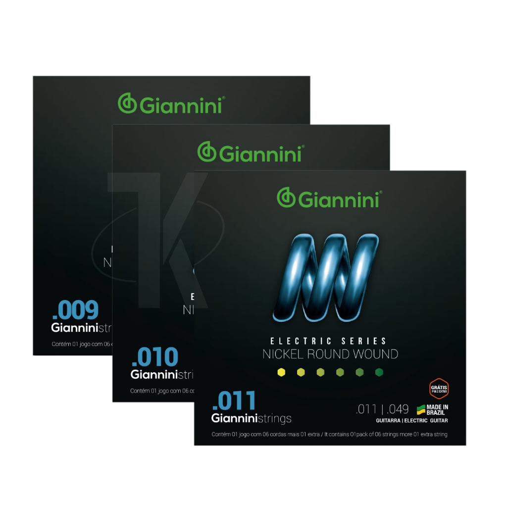 Encordoamento para Guitarra Giannini Nickel Round Wound GEEGST