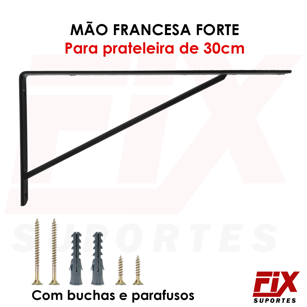 2 Uni - Suporte Mão Francesa Para Prateleiras de 30cm