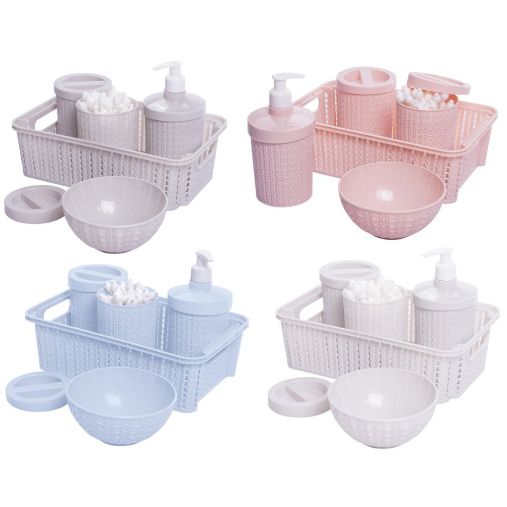 Kit Higiene Infantil Trama Multiuso Com 5 Peças Menina Menino - Plasútil