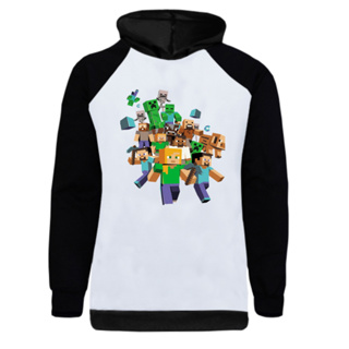 blusa de frio moletom infantil menino minecraft geek jogo