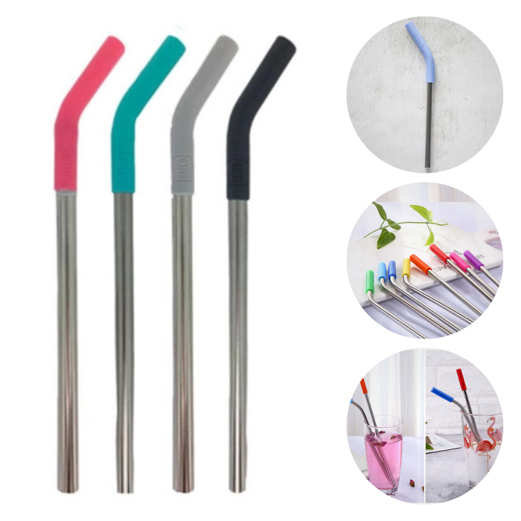 Kit 20 Bicos de silicone proteção de canudos inox | Shopee Brasil