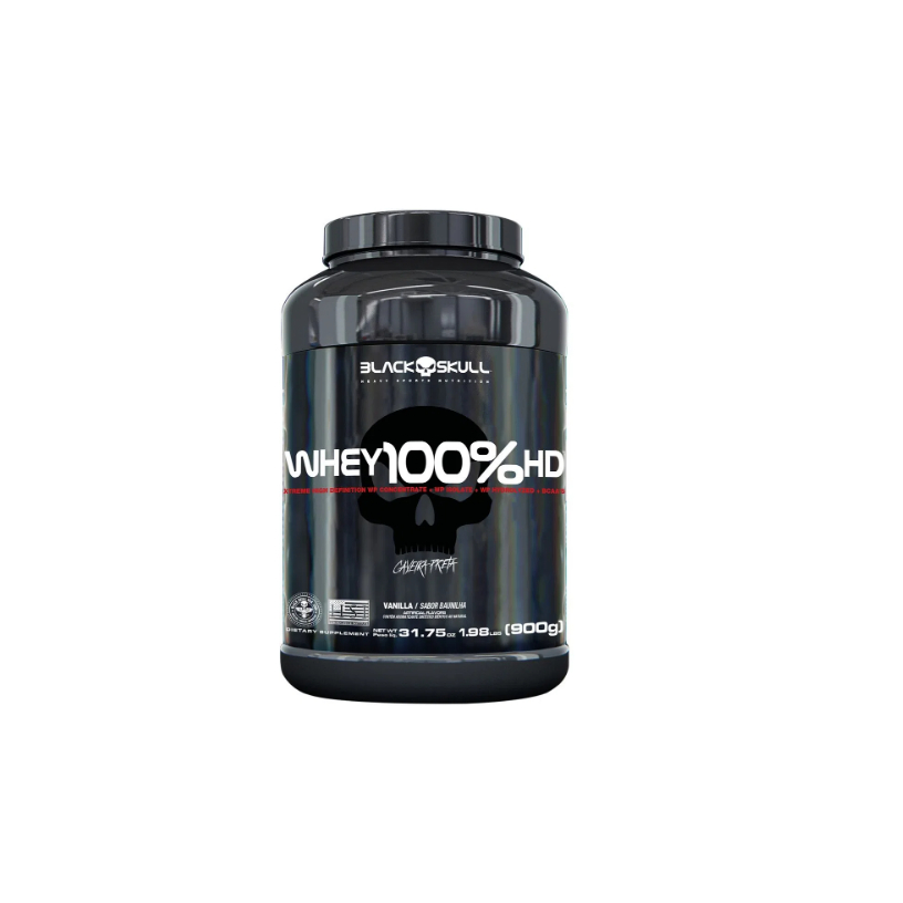 WHEY 100% HD BLACK SKULL Pote – 900G (WPC, WPI E WPH)