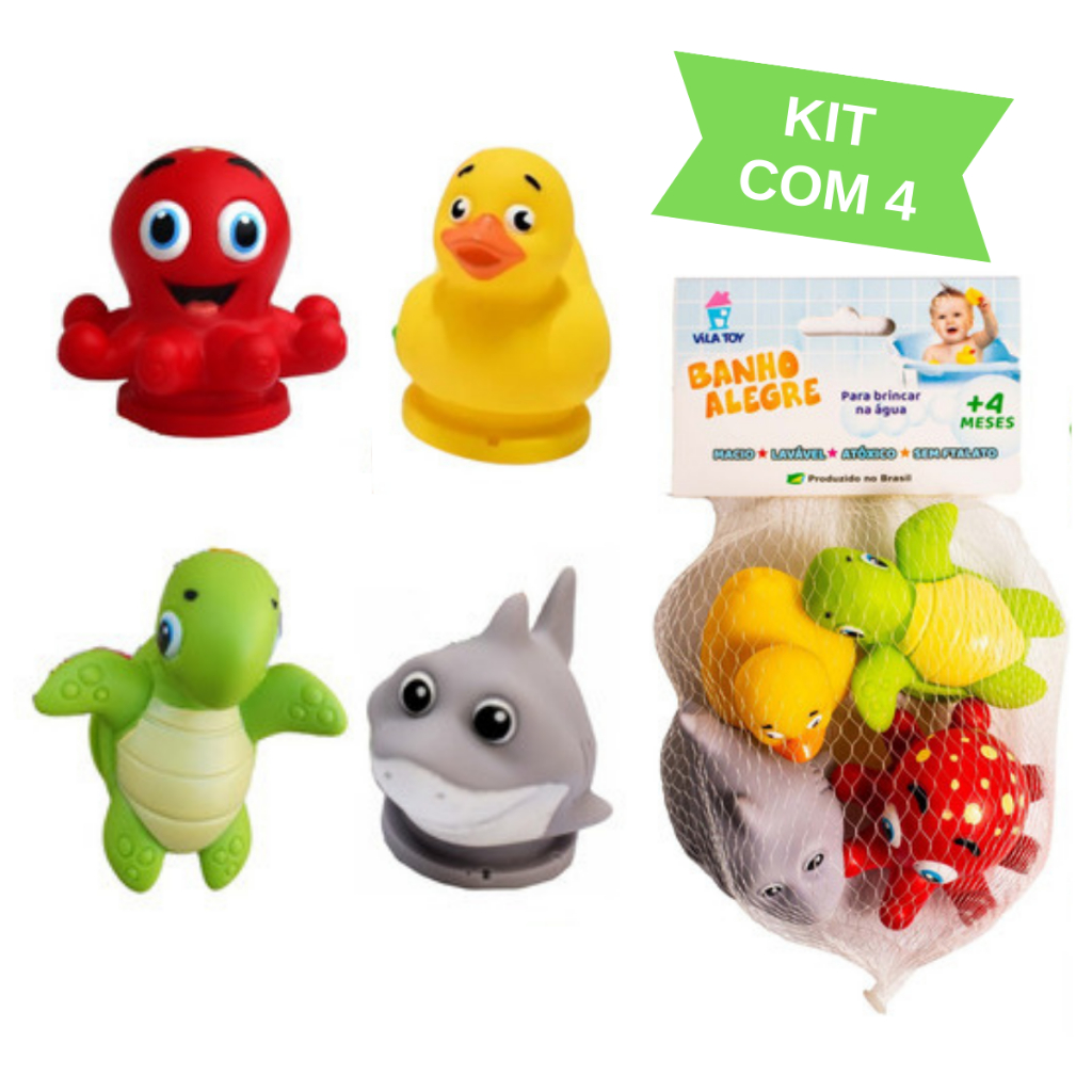 kit-4-brinquedos-para-banho-divertidos-vila-toy-tartaruga-pato-polvo