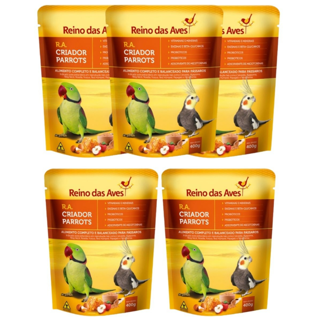 5 Farinhadas Ra Criador Parrots Reino das Aves 400g | Shopee Brasil