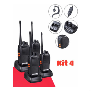 kit 4 rádios comunicador Alcance 12 Km 16 Canais BF 777S Profissional recarregável rádio segurança