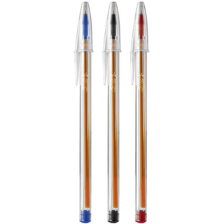 KIT 10 Canetas Bic Cristal Esferográficas 0.8mm Ponta Fina Cores Azul, Preta e Vermelha Original em Oferta na Shopee
