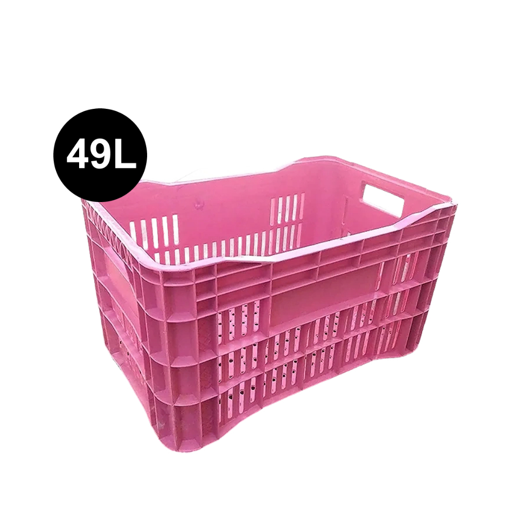 1 X Caixa Organizadora Multiuso Agricola Hortifruti Vazada Feira Plastica 49l Nf-e