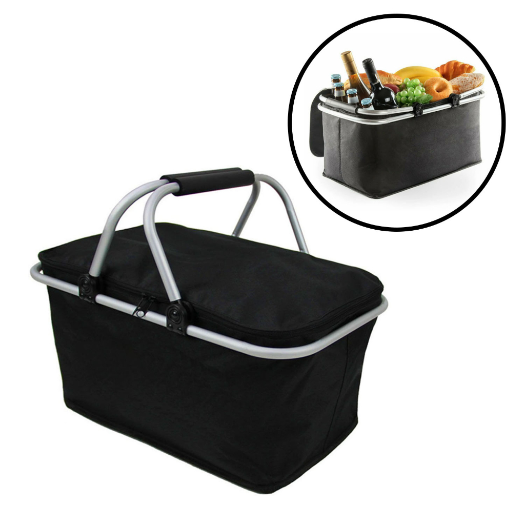 Cesta Térmica 30 Litros Bolsa Piquenique Dobrável Cooler Praia Lanche Camping Picnic