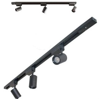kit Trilho Eletrificado de 1m + 3 Spots 7w led Preto Luz Branco 6500k/Neutro 4000k/Amarelo 3000k