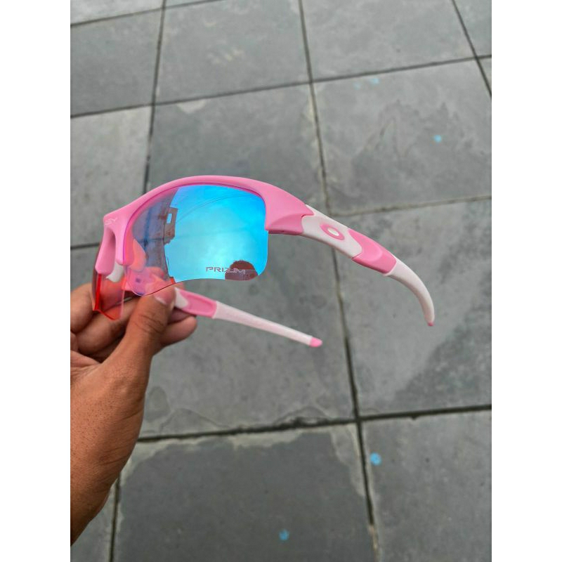 Óculos de Sol Flak 2.0 Branco Lente Prizm Borracha Rosa