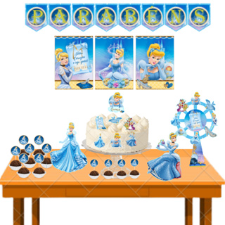 Disney Princesa Aurora Jasmim Elsa Bolo De Aniversário Topper Feliz  Aniversário Decoração Do Bolo Para Meninas Fontes De Festa Azul Rosa Brilho  - Utensílios Para Decoração De Bolo - AliExpress