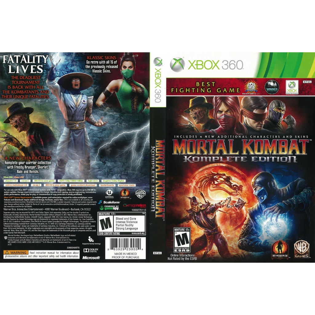 Mortal kombat komplete edition para Xbox 360 Lt com capa | Shopee Brasil