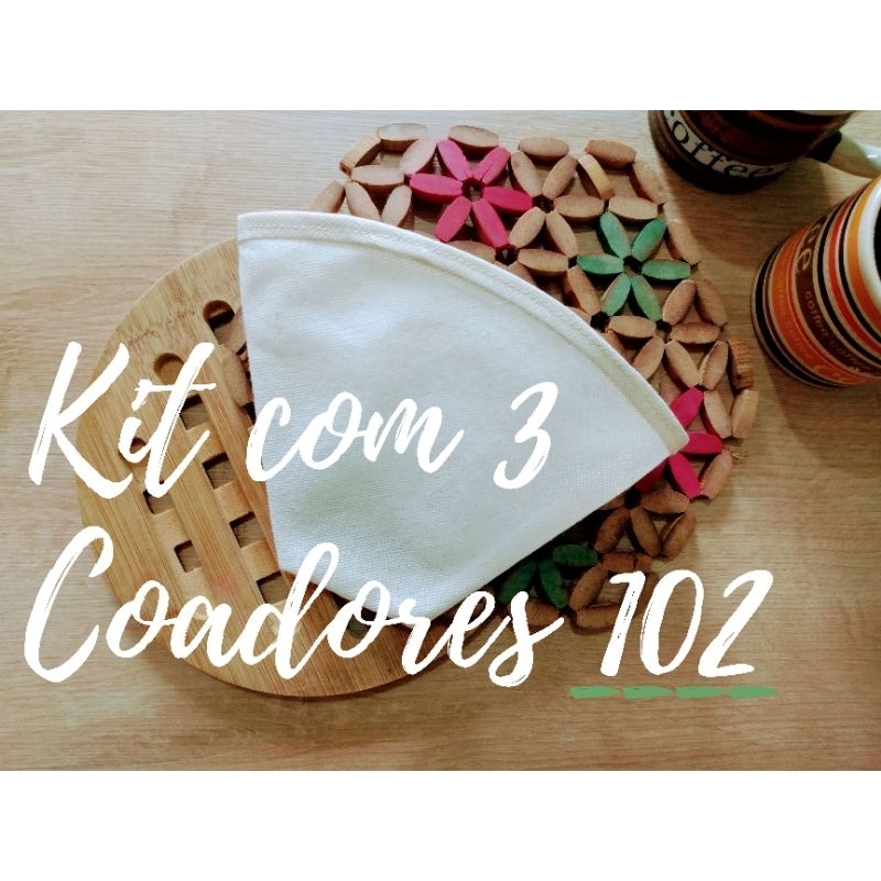 Coador de Café Pano Filtro Reutilizável KIT COM 3 COADORES 102 | Shopee ...