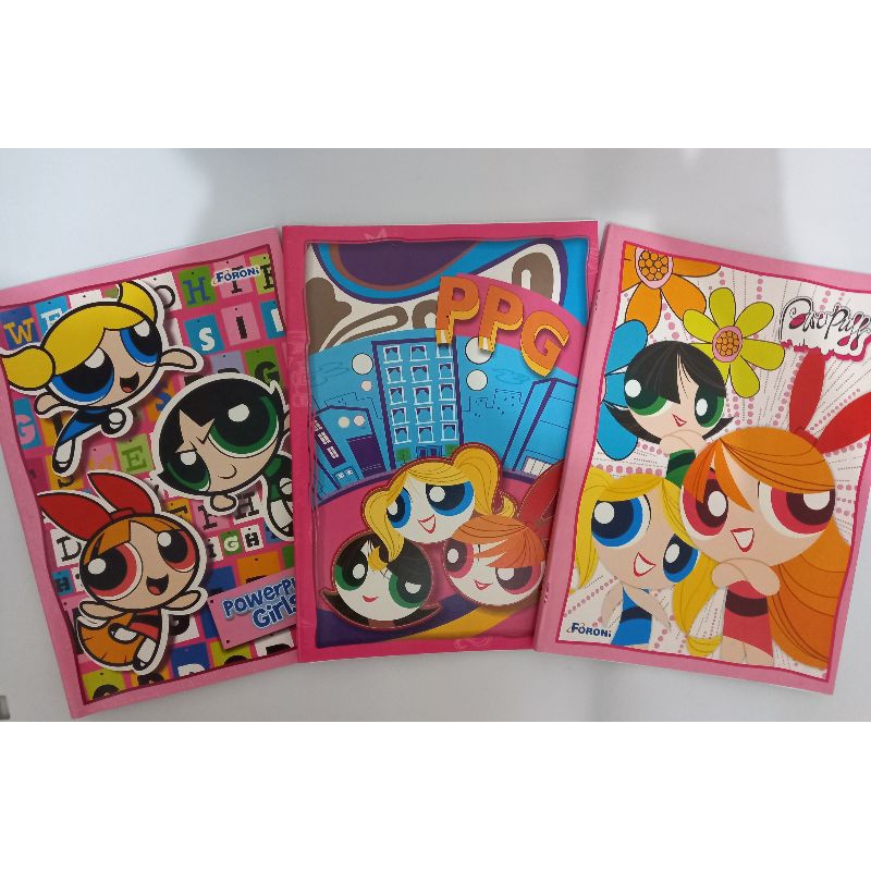 Coleção com 3 cadernos Meninas Super Poderosas - antigo raro Vintage