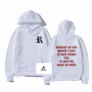 Moletom Canguru Racionais Mc's Rap Se quer Guerra Música Blusa Capuz e Bolso Unissex