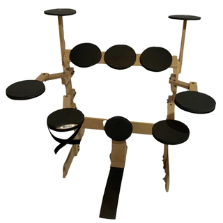 Bateria De Estudo Marfim C/ Pad 2 Em 1 - Bateria Praticável