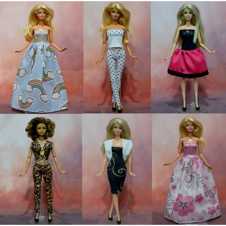 Moda Roupas Roupas de Boneca Para Boneca Barbie Vestido de Festa Amarelo  Top & Floral Midi Saia 1/6 Bonecas Acessórios Brinquedo de Criança -  AliExpress