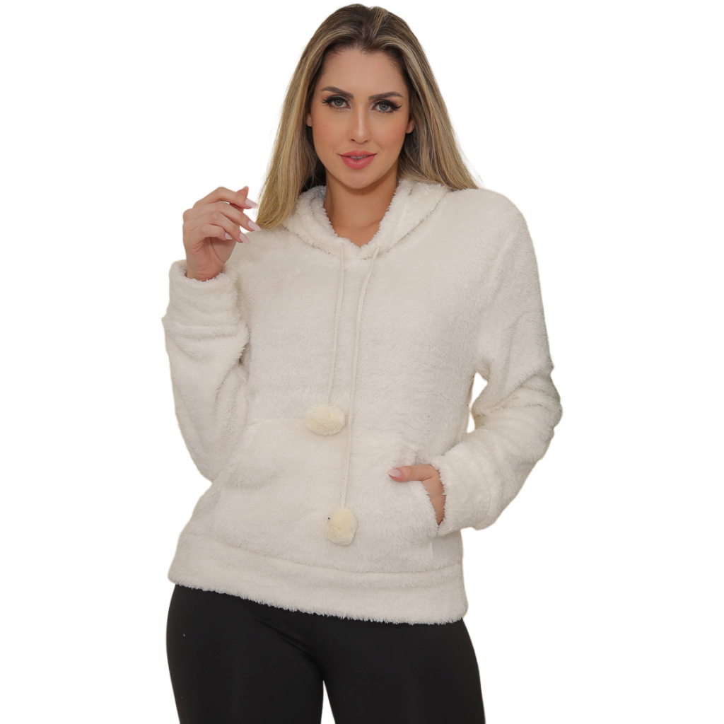 Casaco De Frio Feminina PelinhoModelo Fechada Com Capaz | Shopee Brasil