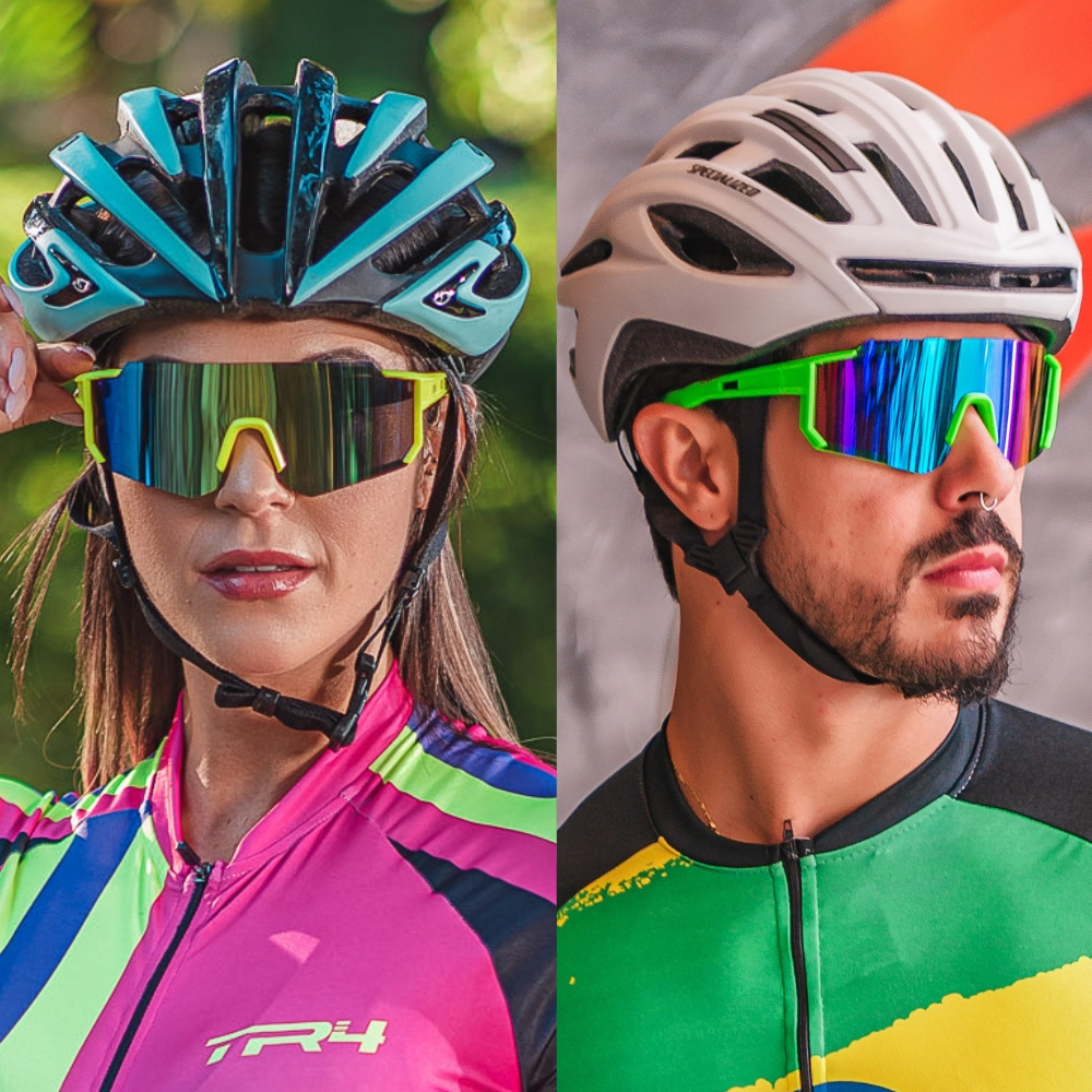 Óculos Ciclismo Esportivo Unissex Proteção Uv 400 Várias Cores Lentes ...