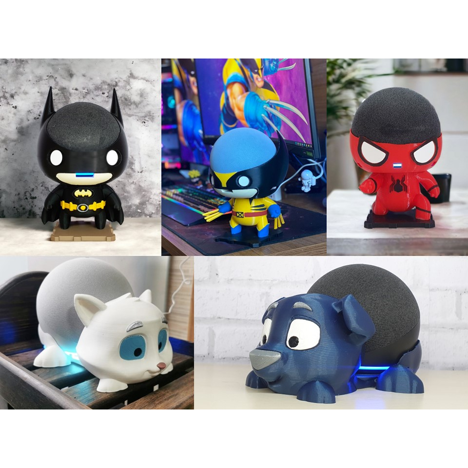 Suporte Alexa Echo 4 Premium Spiderman , Batman, Wolverine Gato e ...