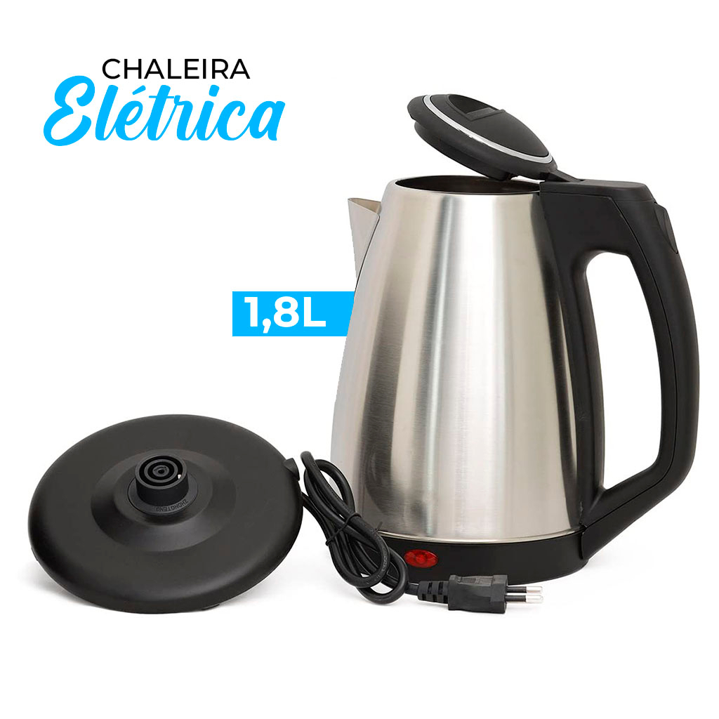 Chaleira Elétrica Portátil Inox 1,8L Maxxi House