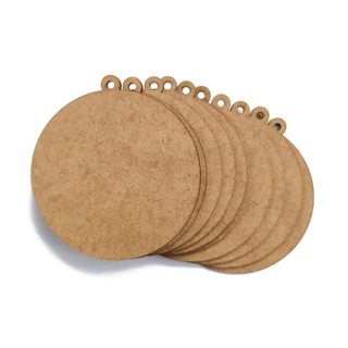 Kit com 10 bolas de enfeite em MDF para decoração em árvore de Natal