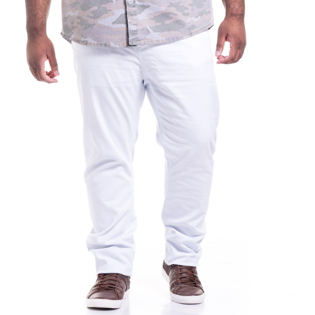 Calça Jeans Masculina Tradicional Branca H435D