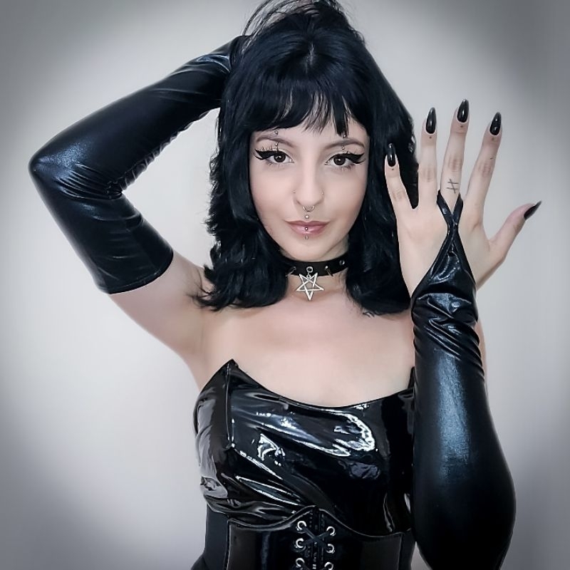 Luva Dedo Cirre Gótica Gothic Punk E-girl Emo Alternativa | Shopee Brasil