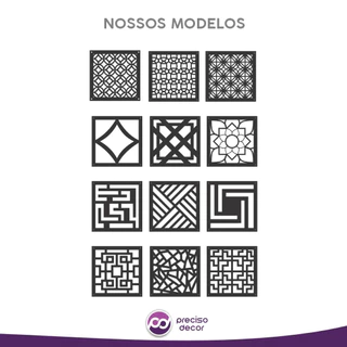 Placas para Painel MDF CRU Vazado Decoração Elemento Vazado Cobogó parede ou divisória, painel ou cabeceira 30X30 cm
