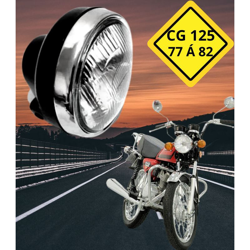 Farol Lente Vidro Cg 125 77 A 82 Ml Turuna Para H4