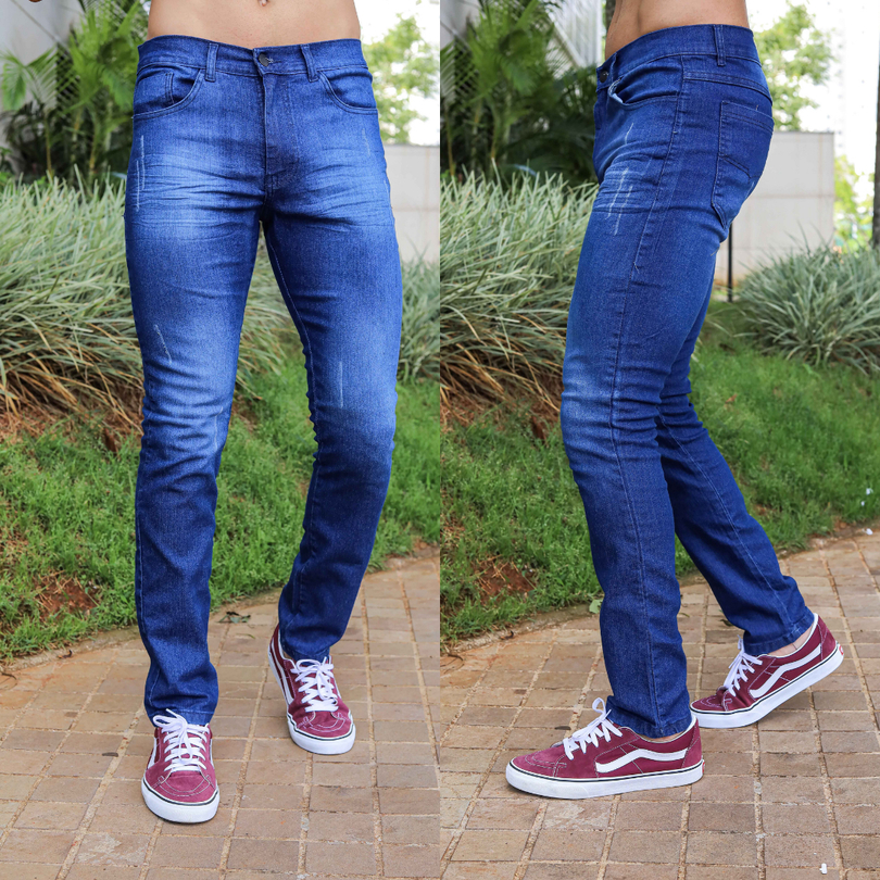 Calça Jeans Masculino Skinny Elastano Moda e Roupa Casual