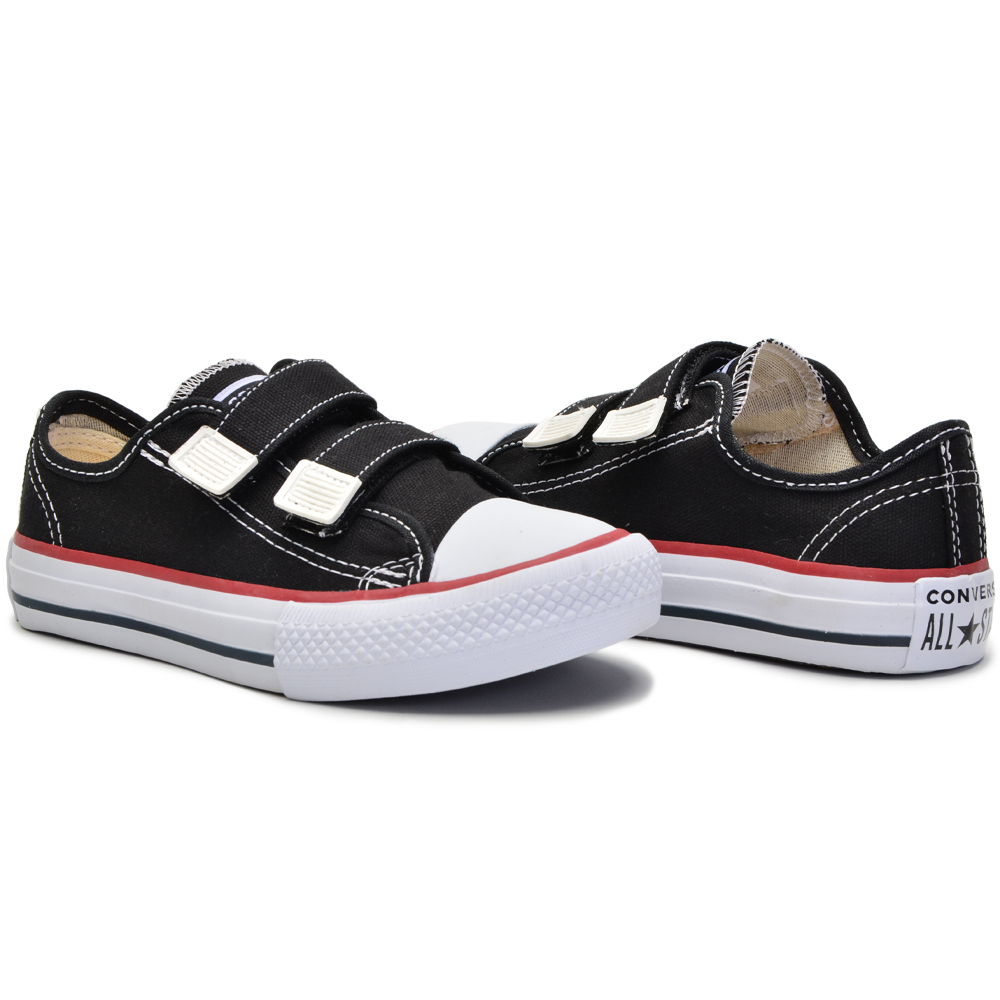 Tênis Converse All Star Infantil Couro com Velcro - CT0420 Preto - Rio Sul  Calçados