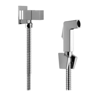 Kit Ducha Higiênica Luxo Metal Quadrado Cromado Gatilho Abs CÓD. 341
