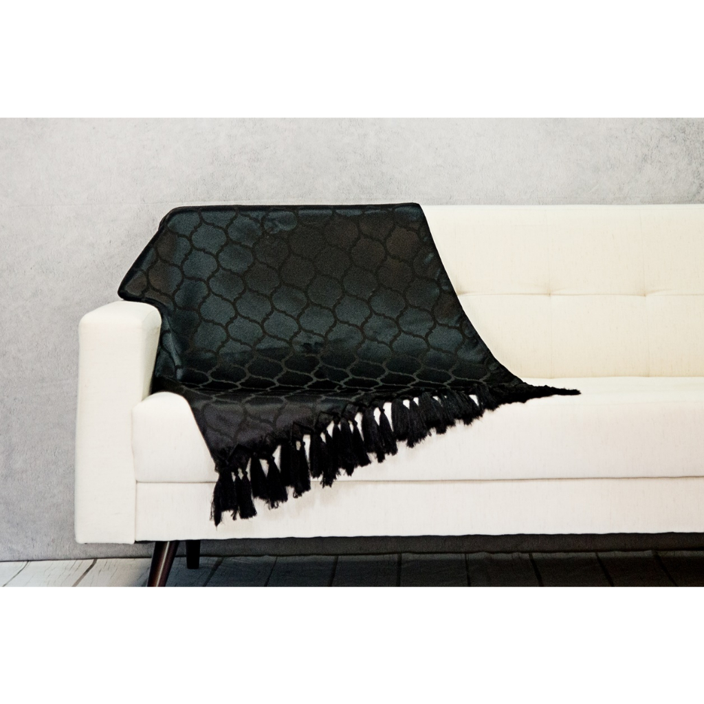 Xale para sofá jaccard preto 1,40x2,50