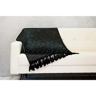 Xale para sofá jaccard preto 1,40x2,50