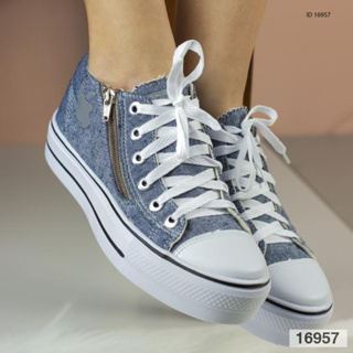 Tenis jeans best sale com ziper