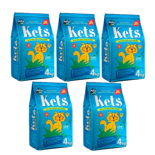 Kit 5un Areia Higiênica Kets Para Gatos 4kg