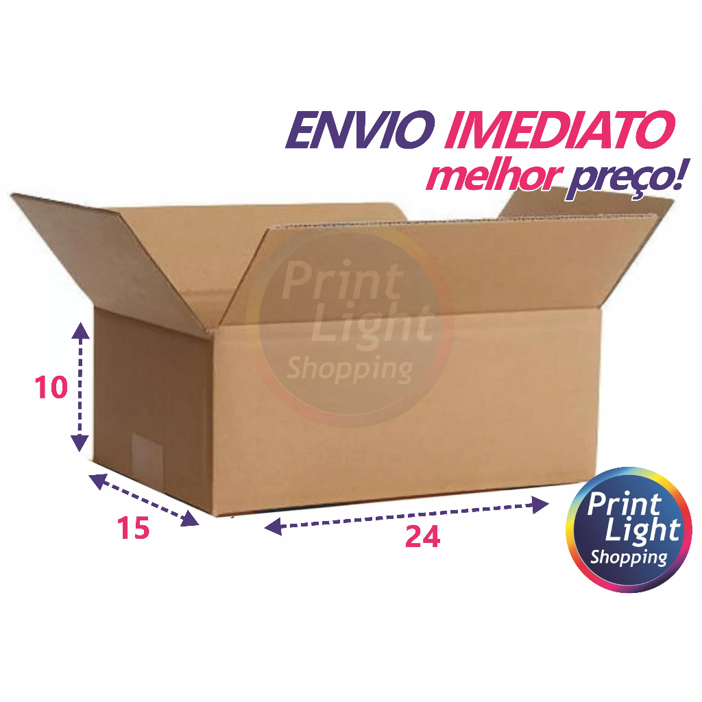 50 Caixas de Papelão Medida 24x15x10- Correios Sedex...
