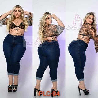 Calça Jeans Feminina Capri Plus Size Tamanho Maior 46 ao 54 Premier - Curve