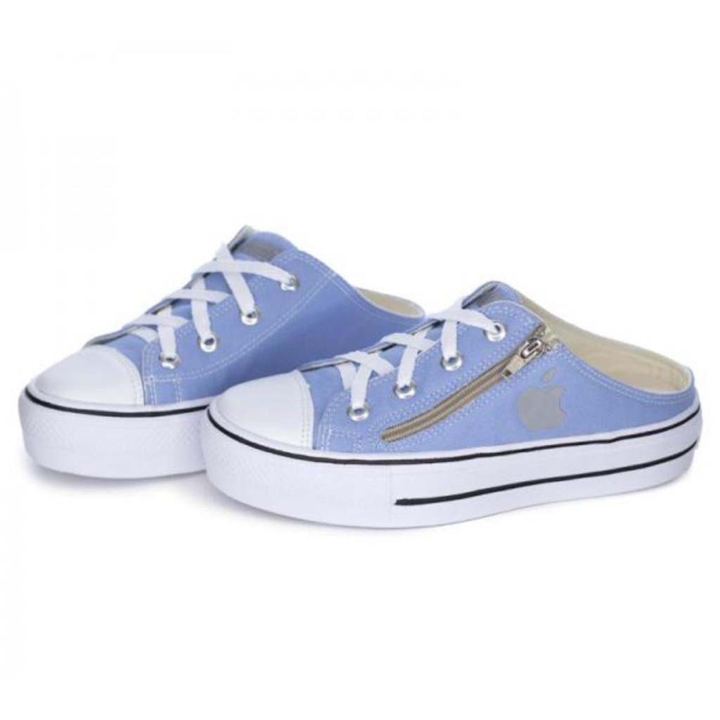 All Star Plataforma Branco com Zíper - Moda Brás