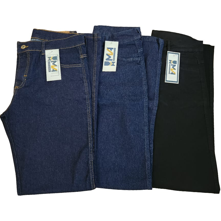 Kit 3 Calça Jeans Masculina Tradicional Para Trabalho Reta Serviço com Elastano Uniforme