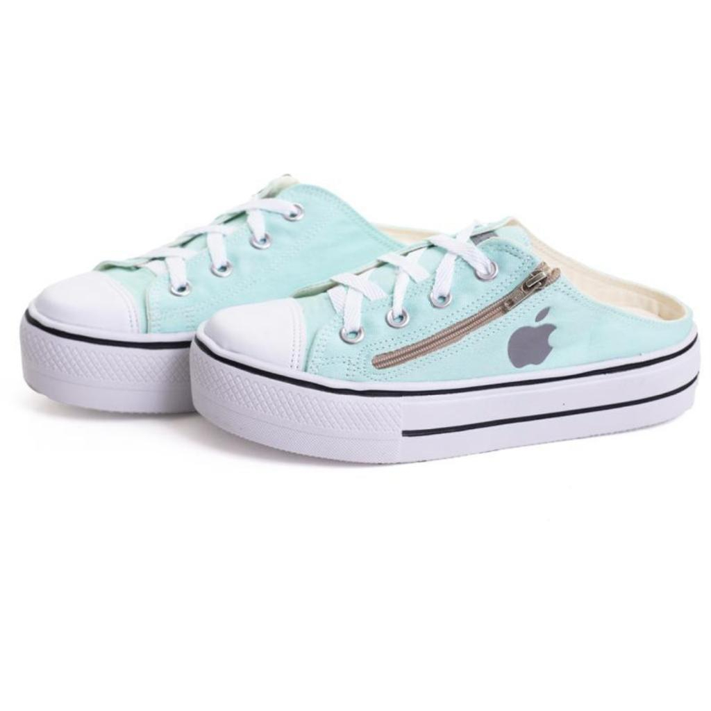 Tenis All Star Mule Feminino Plataforma Apple Envio Imediato Verde Agua Ziper