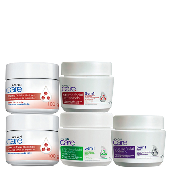 Creme Facial Hidratante Avon Care Accolade/ Aclara/ Hidratação Intensa com  Vitamina E/ Matificante - 100g (À ESCOLHER).