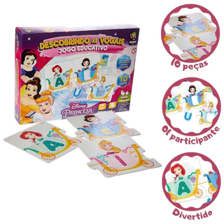 Jogo Descobrindo Vogais Educativo Princesas Disney 10 Peças em Oferta na Shopee