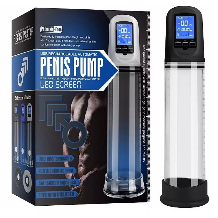 Bomba Peniana Desenvolvedor Aumento Pênis Elétrica Anel visor digital Super Potente