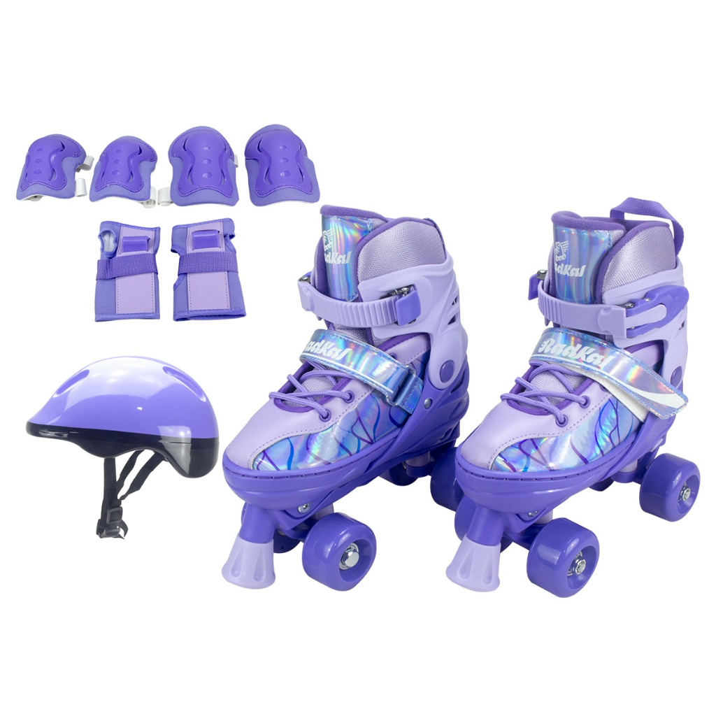 Patins 4 rodas infantil Quad Menina Roller + kit proteção - barato ...