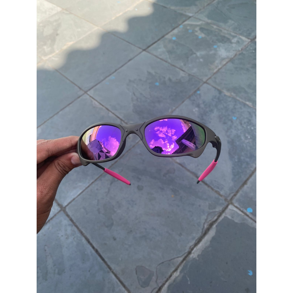 Novas lentes de óculos de sol polarizadas espelhadas ouro rosa escuro para  Oakley Juliet