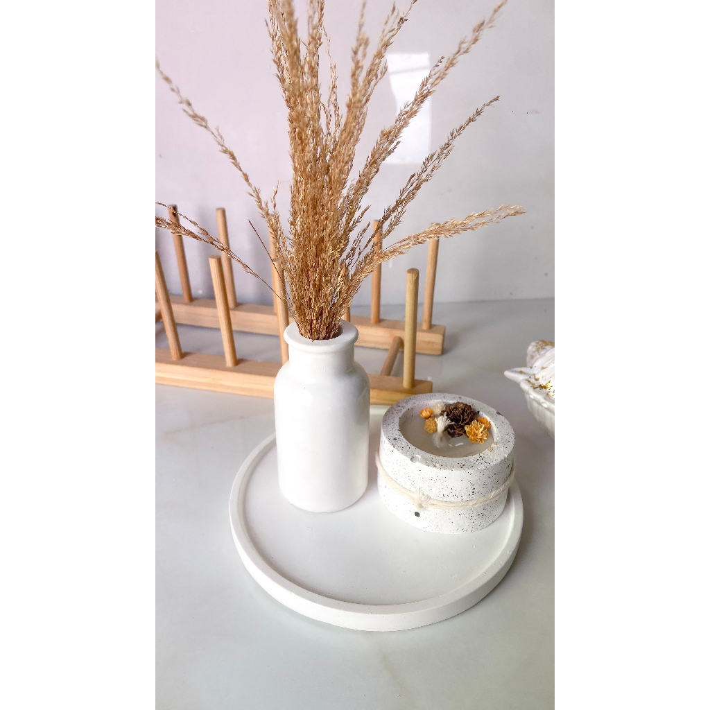 KIT 3 VASO LISO - Vaso Decorativo Aesthetics Liso com Arranjo Boho - Casa, Sala, Banheiro e Quarto