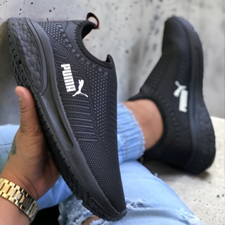 Tênis Puma Suede - Masculino Feminino Tênis Meia, Sem Cadarço Preto