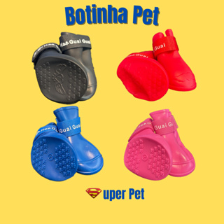Kit 4 Bota de Borracha Protetora de Patas Patinha Botinha de Silicone Sapato À Prova D